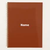 Moderne eenvoudige terracotta aangepaste naam teks planner (Voorkant)