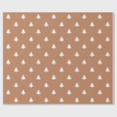 Moderne eenvoudige terracotta witte kerstbomen cadeaupapier (Vlak)