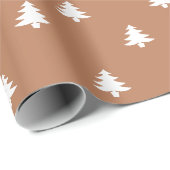 Moderne eenvoudige terracotta witte kerstbomen cadeaupapier (Rol Hoek)