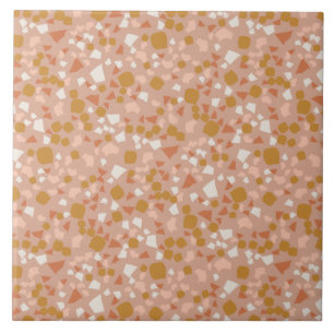 Moderne, eenvoudige Terrazzo Blush Pink Gold Tegel Tegeltje