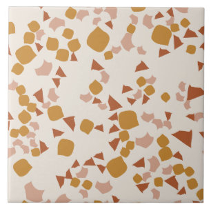 Moderne eenvoudige terrazzo crème Blush Pink Gold Tegeltje