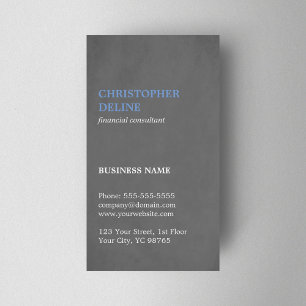 Moderne eenvoudige textuur grijs blauw consultant visitekaartje