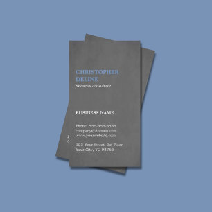 Moderne eenvoudige textuur grijs blauw consultant visitekaartje