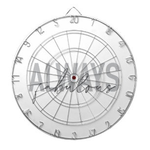 Moderne, eenvoudige, trendy typografie Altijd verb Dartbord