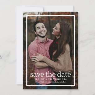 Moderne Eenvoudige Trouwfoto Save The Date