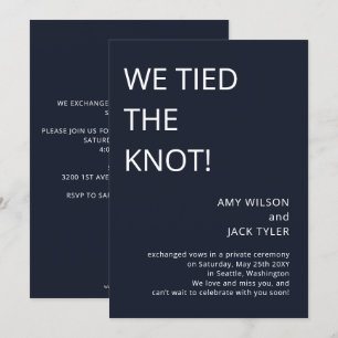 Moderne Eenvoudige Trouwkaart Navy Kaart