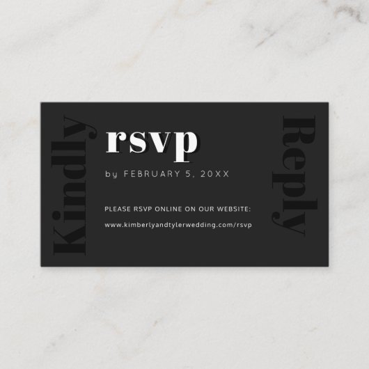 Moderne, eenvoudige trouwwebsite online rsvp informatiekaartje (Voorkant)