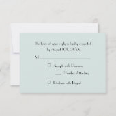 Moderne Eenvoudige Turquoise Uitnodigingskaart voo RSVP Kaartje (Voorkant)