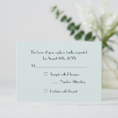 Moderne Eenvoudige Turquoise Uitnodigingskaart voo RSVP Kaartje (Staand voorkant)