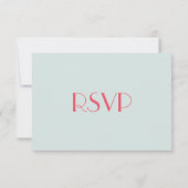 Moderne Eenvoudige Turquoise Uitnodigingskaart voo RSVP Kaartje (Achterkant)