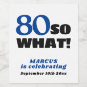 Moderne Eenvoudige Typografie 70e verjaardag Wijnl Wijn Etiket (Enkel label)