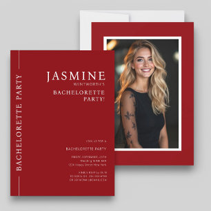 Moderne eenvoudige typografie foto vrijgezellenfee kaart