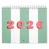 Moderne eenvoudige typografie gestreept kalender (Hoes)