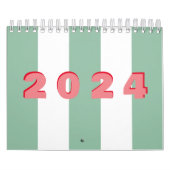 Moderne eenvoudige typografie gestreept kalender (Hoes)