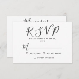Moderne Eenvoudige Typografie Memorial Reply  RSVP Kaartje