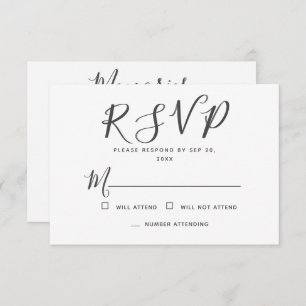 Moderne Eenvoudige Typografie Memorial Reply RSVP Kaartje