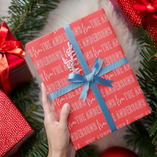 Moderne Eenvoudige Typografie Patroon Custom Famil Cadeaupapier