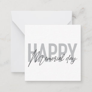 Moderne, eenvoudige typografie van Happy Memorial  Notitiekaartje