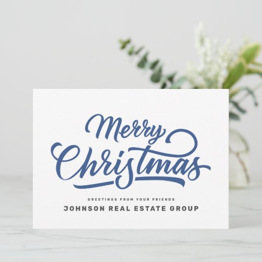 Moderne eenvoudige typografie Voeg Logo toe Feestdagenkaart (Staand voorkant)