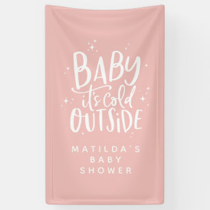 Moderne, eenvoudige typografie winterfeest baby sh spandoek