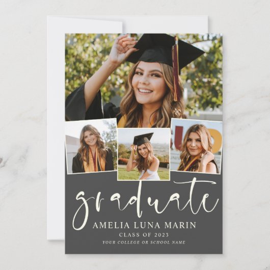 Moderne Eenvoudige uitnodiging voor Afstuderen voo (Voorkant)