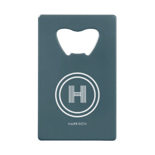 Moderne Eenvoudige Vorm Monogram Kredietkaart Flessenopener