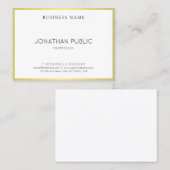 Moderne, eenvoudige vormgeving elegant Gold Plain  Visitekaartje (Voorkant / Achterkant)