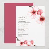 Moderne eenvoudige Waterverf Cherry Blossom Kaart (Voorkant / Achterkant)
