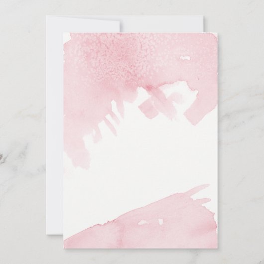 Moderne eenvoudige Waterverf Wassen roze penseelst Kaart (Achterkant)