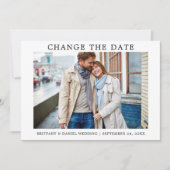 Moderne Eenvoudige wijziging Datum Nieuwe Datum Ka Save The Date (Voorkant)