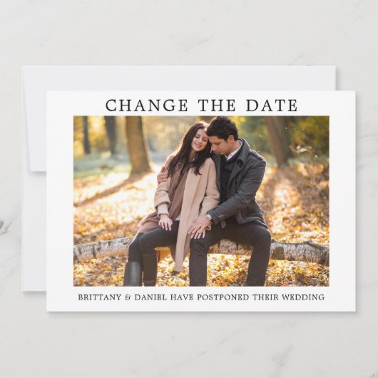 Moderne, eenvoudige wijziging van de datumkaart save the date (Voorkant)