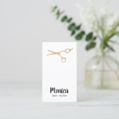 Moderne, eenvoudige witte faux Gold Hair Stylist Visitekaartje (Staand voorkant)