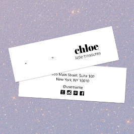 Moderne, eenvoudige, witte kaart met oormerk