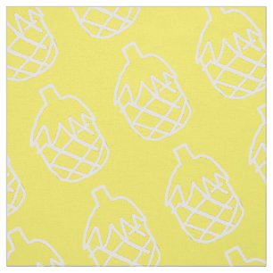 Moderne, eenvoudige, witte omtrek, ananas design stof