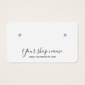 Moderne eenvoudige witte stud oorbel display kaart (Voorkant)