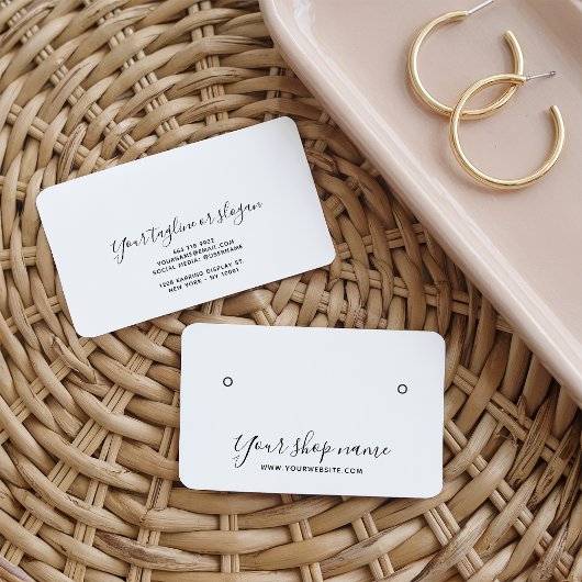 Moderne eenvoudige witte stud oorbel display kaart