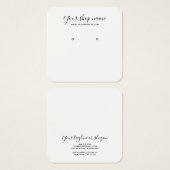 Moderne eenvoudige witte stud oorbel display vierk vierkante visitekaartjes (Voorkant /achterkant)