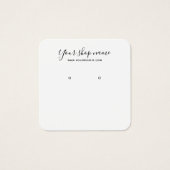 Moderne eenvoudige witte stud oorbel display vierk vierkante visitekaartjes (Voorkant)