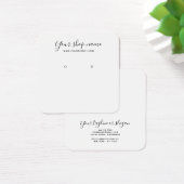 Moderne eenvoudige witte stud oorbel display vierk vierkante visitekaartjes (Bureau)
