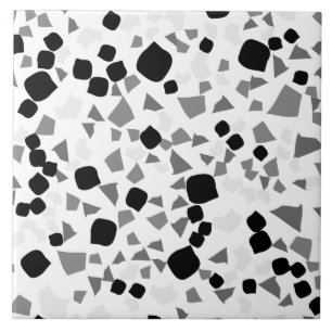 Moderne, eenvoudige witte Terrazzo Black Tegel Tegeltje