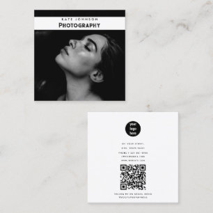 Moderne eenvoudige zakelijke Logo fotograaf foto Vierkante Visitekaartje