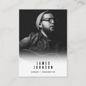 Moderne eenvoudige zanger muzikant fotografie visitekaartje (Voorkant)