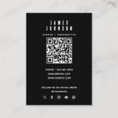 Moderne eenvoudige zanger muzikant fotografie visitekaartje (Achterkant)