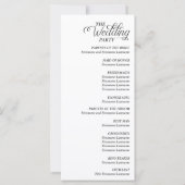 Moderne eenvoudige zwart-wit huwelijksprogramma's (Achterkant)