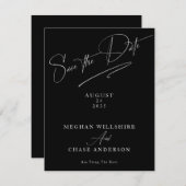 Moderne, eenvoudige zwart-wit kaart (Voorkant / Achterkant)