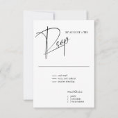 Moderne, eenvoudige zwart-wit RSVP kaartje (Voorkant)