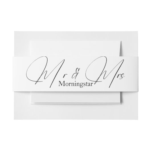 Moderne, eenvoudige zwart-wit uitnodigingen wikkel (Voorkant Voorbeeld)