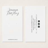 Moderne, eenvoudige zwart-witweergave in script visitekaartje (Voorkant /achterkant)