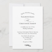 Moderne, eenvoudige zwarte bruiloft kaart (Voorkant)