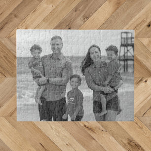 Moderne Eenvoudige Zwarte en Witte Foto Legpuzzel